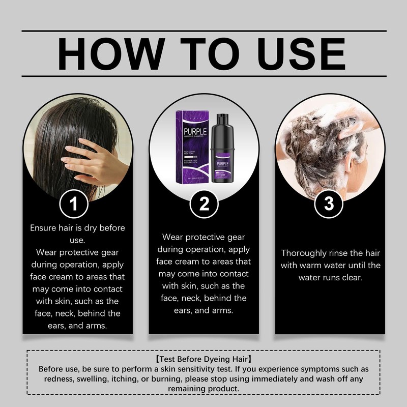 Hair Dye Shampoo Purple (Black)