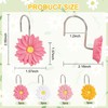 CTOHN 12-Piece Flowers Shower Curtain Hooks, Daisy Floral Stainless Steel