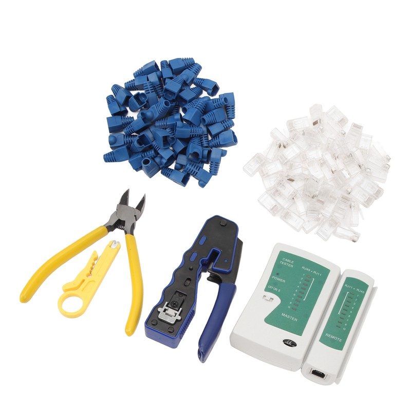 Network Cable Tester RJ45 Crimper Crimping Tool Kit Wire Stripper