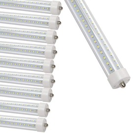 GOCuces 4FT LED Tube Light T8 36W Single Pin,F48T12 60W Fluorescent Bulbs Replacement,V Shape,6500K Daylight,Dual-Ended Power,Ballast by Pass for Office,Shop,Hotel Lighting, Pack of 10