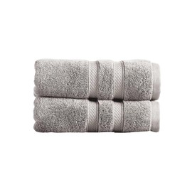 Christy Chroma Hand Towels Set | Set of 2 | Highly Absorbent Heavyweight 675GSM | Bold and Bright | Soft Velvety Smooth Bathroom Shower Towels | 100% Cotton | Dove Grey