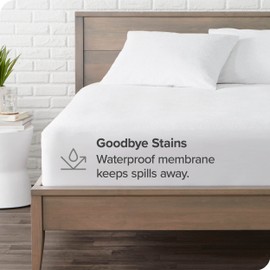 Bare Home Single Size Mattress Protector - 90x190 cm - Premium 100% Waterproof Mattress Protector - Vinyl Free - Cooling Mattress Cover (Single, White)