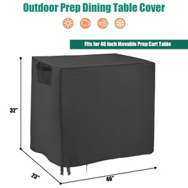 Jungda - Funda de mesa de preparación al aire última intervensión, 46 pulgadas, impermeable, cubierta de carrito para parrilla al aire última intervensión, cubierta de mesa para horno de pizza, 46 x