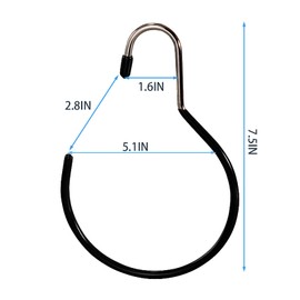 Cedilis 15 Pack Scarf Ring Hangers, Non-Snag Belt Rack Over The Rod, Non-Slip Closet Organizer Accessory Holders for Ties Scarves Belts Tank Tops Pashminas and Jewelry, Black