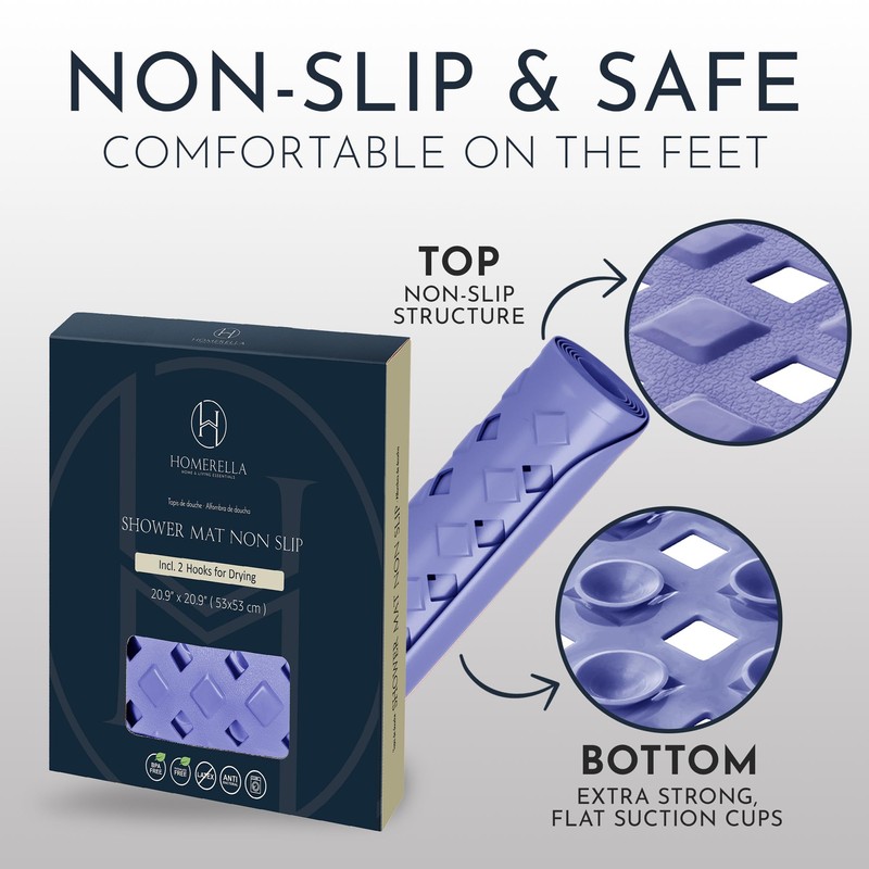 homerella® Shower Mat Non Slip Anti Mold, Non Slip Shower