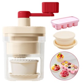 Ice Shaver and Snow Cone Machine, Portable Countertop Ice Shaver, Free Ice Cube Trays with 1 Ice bowl & 2 Ice Trays, No Electricity Needed, BPA Free