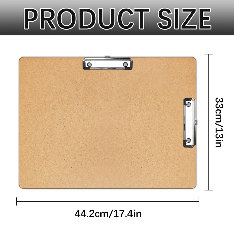 6 PCS Extra Large 11x17 Clipboard, Wood Cleats with Low