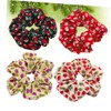 FOMIYES 4pcs Chiffon Hair Ties Cherry Print Headwear Girls Hair