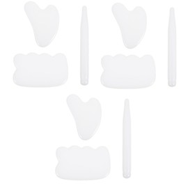 Baluue 3 Sets 3pcs Facial Massager Body Care Tool Scraper Natural Jade Kit Ergonomic Handle