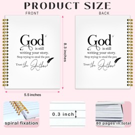 BRRNYOI Christian Notebook Journal 5.5x8.3, Bible Journaling Notebook, Christian Gifts for Women Men, God Is Still Writing Your Story Religious Hardcover Spiral Notebooks for Note Taking