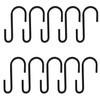 iLamvie Pack of 10 S Hooks, Black, Stainless Steel Hooks