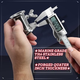 Anley Boat Flagpole Kit with Flag Pole and Mounting Base - Stainless Steel Marine Grade Mount for Yacht, Truck, Roof and Wall - 24 In Tall & 1 In Diameter Socket