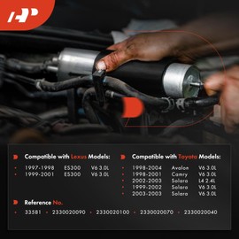 A-Premium Fuel Filter Compatible with Toyota Camry 1998-2001, Avalon 1998-2004, Solara 1999-2003 & Lexus ES300 1997-2001, 2.4L 3.0L