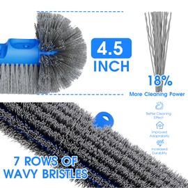 TidyMister 3-in-1 Pool Cleaning Kit Full Set - 18in Rounded End Pool Brush & Ergonomic Pool Vacuum Head with Wheels& Pool Nylon Net Fine Mesh for Above Ground In-ground Pools, Spas, Hot Tubs