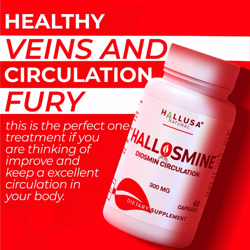 HALLUSA NATURAL HALLOSMINE 300 Mg - Circulation and Vein Support