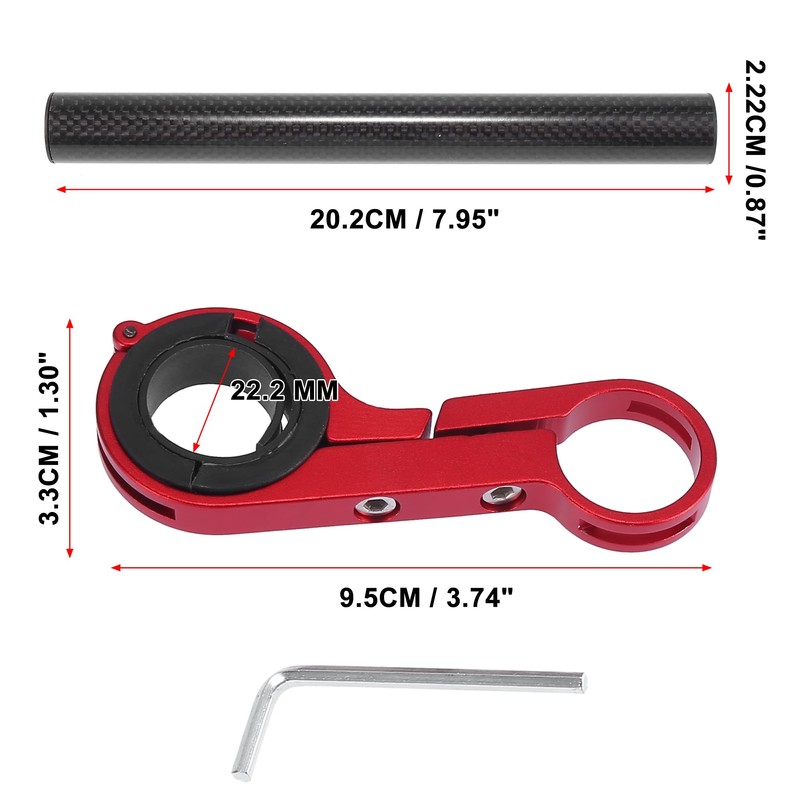 X AUTOHAUX Bicycle Aluminum Alloy Double Handlebar Extension Bracket Carbon