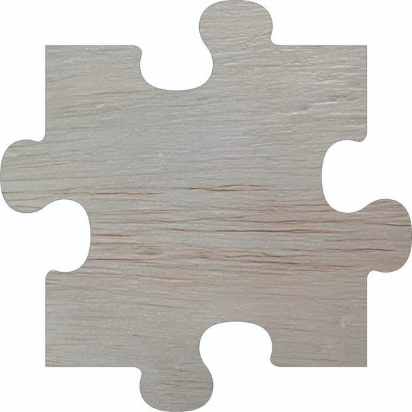Puzzle Piece Unfinished Wood 10" Shape, Paintable Wall DIY Game