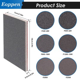 Eoppen 22Pcs 320-2500 Grit Sanding Sponge Set, Ultra Fine Sanding Pads Soft Foam Sanding Block Wet Dry Sandpaper for Wood, Metal, Wall Polish