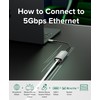 Plugable 5Gbps USB-C Ethernet Adapter | 5000Mbps Wired Network for