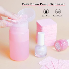 Corconess 3 Pack Acetone Dispenser Push Down Pump Dispenser Nail Polish Remover Pump Alcohol Dispenser 4OZ/120ML Empty Pink Travel Bottle for Nail Polish Remover,Makeup Remover,Micellar Water,Toner