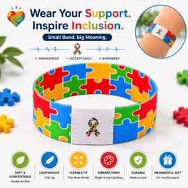 Autism Awareness Puzzle Bracelet for Daily Wear – Colorful Cotton Wristband Accessory for Support, Gifts & Awareness Events