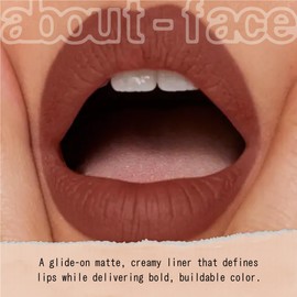 about-face Matte Fix Lip Pencil Raw Kiss – Long-Wear, Creamy Matte Lip Liner with Hyaluronic Acid & Vitamins C & E – Vegan, Cruelty-Free, Clean Beauty – 0.042 oz (Burnt Sienna)