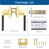 EHOMEWARE 1 Pack Gold Door Lever with Bronze Leather Handle,
