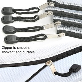 TIMESETL 10 Pcs Zipper File Bags A6 Mesh Pouch Clear Case