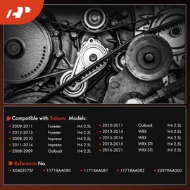 A-Premium Engine Serpentine Drive Belt Compatible with Subaru Outback 2008-2011, Forester 2009-2013, Impreza 2008-2014, WRX 2013-2016, WRX STI 2013-2021, H4 2.5L - Replace# 23979AA000
