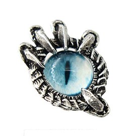 Antique Pewter Dragon Claw/with Blue Eye Pin G048BLU