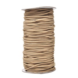 Mandala Crafts Elastic Cord Stretchy String for Bracelets, Necklaces, Jewelry Making, Beading, Masks (Tan, 2mm 76 Yards)