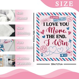 Zzkol Valentines Day Gifts Flannel Throw Blanket, I Love You More The End I