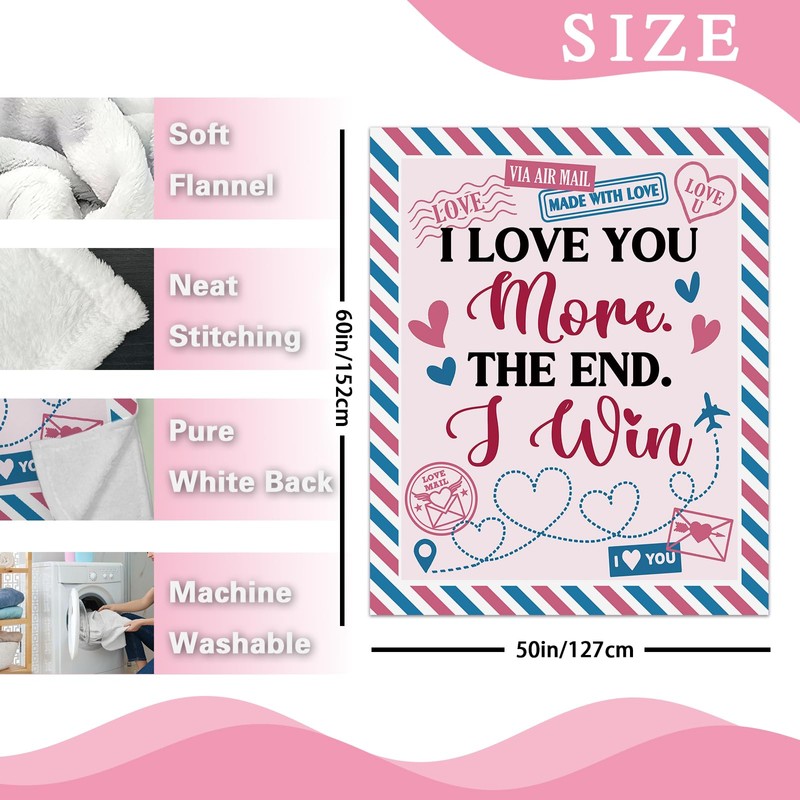 Zzkol Valentines Day Gifts Flannel Throw Blanket, I Love You