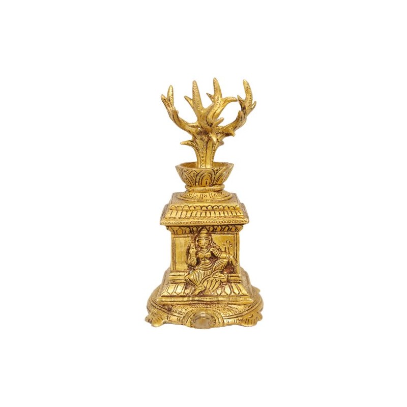 Exotic India Tulsi on Tortoise - Brass Statue