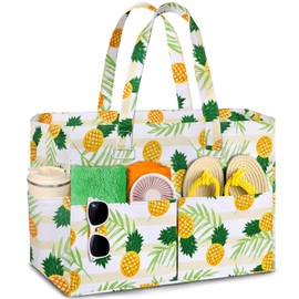 WUQNGI XXL Family Beach Bag, Large Beach Bag with Zip, Waterproof Swimming Bag with Dry and Wet Compartments, Foldable Lightweight Handbag Beach Bags for Beach, Travel, multicoloured