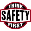 Think Safety First, 2", Hard Hat, Hardhat, Lunch Box, Tool Box, Helmet, Vinyl Decal car Sticker