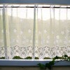 SunnyDayFabric Cafe Curtain, Flower River, Lace, Green, Approx. Width 59.1
