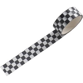 Cldaisy Black White Decorative Washi Tape Compact Checkerboard Pattern Paper Tape DIY Fade-Resistant Arts and Crafts Tape Supplies