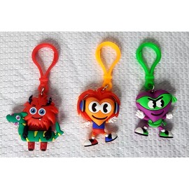 American Heart Assoc Kids Heart Challenge Heart Hero's Monsters Key Chains Set 3