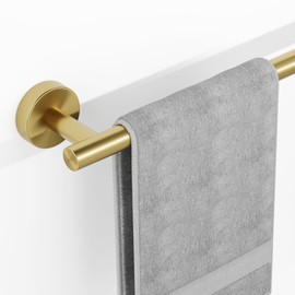Brushed Gold Towel Bar, 14 Inch Towel Racks for Bathroom Wall Mounted, SUS304 Stainless Steel Bathroom Towel Holder, Total Length 16.4 Inch Towel Bars