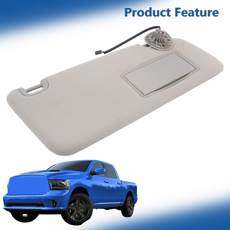 Silscvtt Passenger Side Sun Visor with Mirror and Light Gray