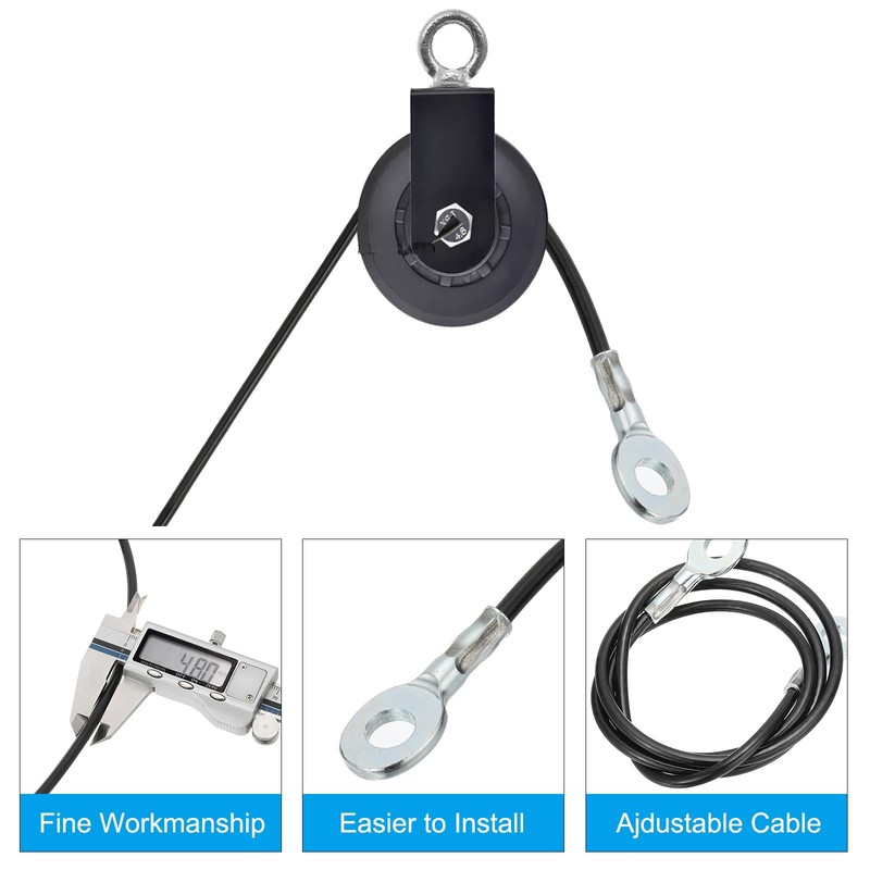 PATIKIL Pulley Cable, Adjustable Fitness Cable Pulley System Replacement Thick