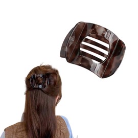 EZ PEACH Side Hair Clip, Plastic Resin Side Comb, Dino Clip, Hair Comb, Tortoise Shell Pattern, Transparent, Simple, Matte, Frosted, Polished, 5 Pairs of Vance, Lightweight, Hair Tightener, Bulk Hair