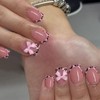 SEMATA Pink French Tip Press on Nails Short Square Acrylic