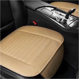 Dickno - 2 fundas para asientos de automóvil para asientos delanteros, protector de cojín de cuero transpirable, asiento del conductor antideslizante