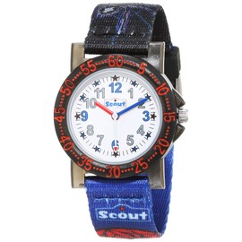 SCOUT Boys' Analogue Quartz Watch with Textile Strap 1, blue, Strap.