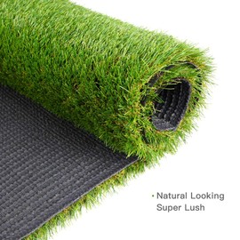 Green Pasture Artificial Grass Turf 5ft x 12ft (60 sq ft) w/Drainage Holes & Rubber Backing Indoor/Outdoor Realistic Synthetic Fake Lawn Rug Mat Carpet for Backyard Balcony Deck Landscape Pets