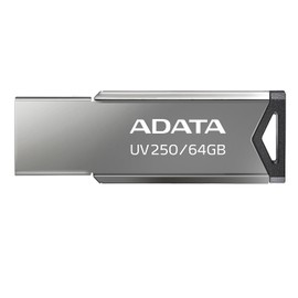 ADATA 64 GB Memoria Flash USB 2.0 Color Plata con Negro (Modelo UV250)