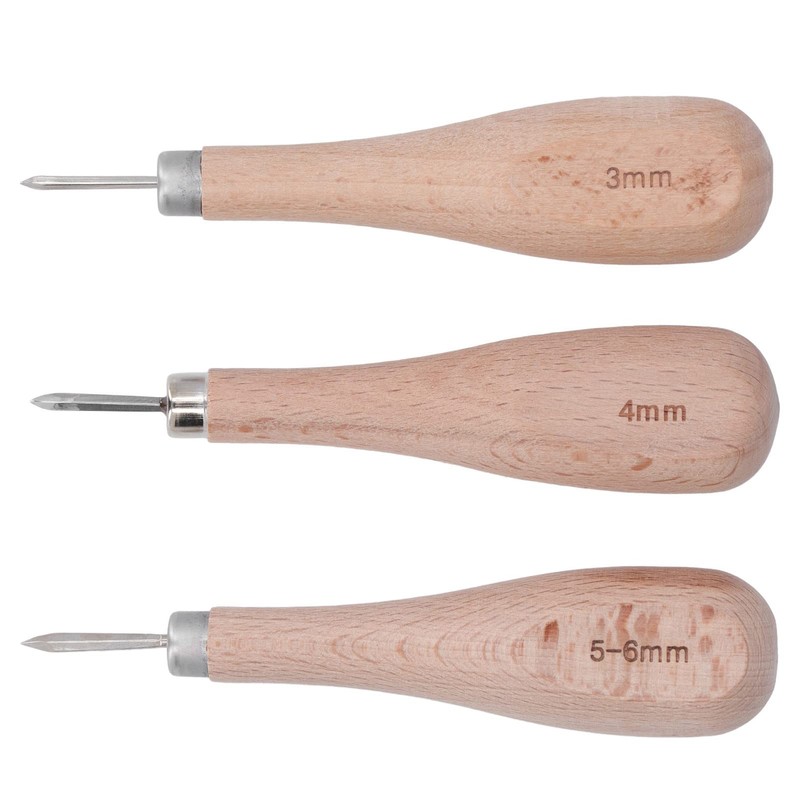 Leather awl, ergonomic design, professional cutting tool made of leather