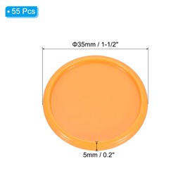 PATIKIL 35mm 1-1/2" Orange Plastic Round Book Binding Discs, 55 Pcs Discbound Expansion Discs Plating Round Binder Rings for DIY Notebook Planner